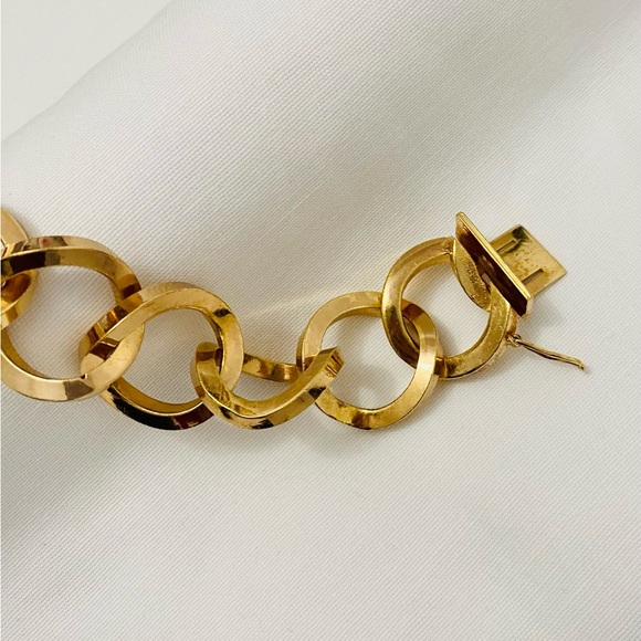 Authentic Vintage Christian Dior 1968 Germany Gold Tone Link Bracelet Signed - Picture 10 of 10
